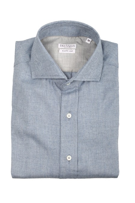 Shop BRUNELLO CUCINELLI Saldi Camicia: Brunello Cucinelli camicia in cotone.
Chiusura con cannoncino e bottoni in madreperla.
Colletto francese.
Polsini con due bottoni in madreperla.
Basic fit.
Composizione:  61% cotone, 39% lyocell.
Made in Italy.. MY6370028-C016
